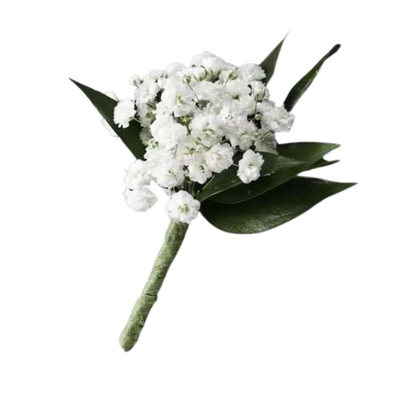 Babies Breath Boutonniere