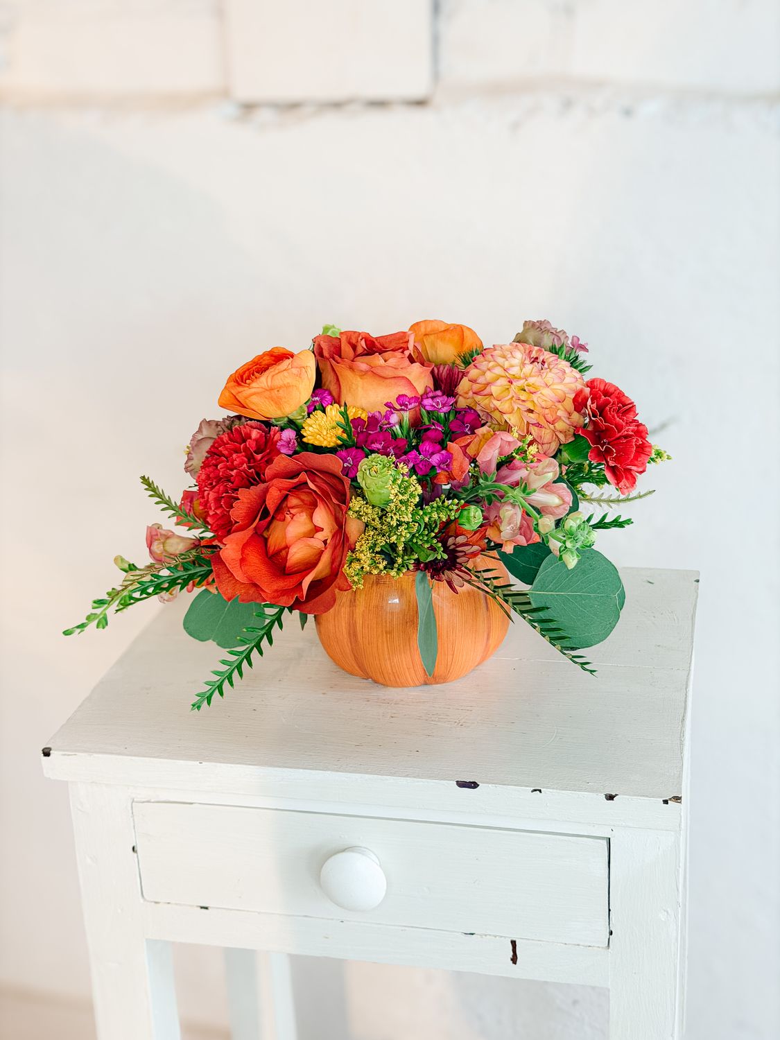 Pumpkin Patch Arrangement, Size: Small Orange