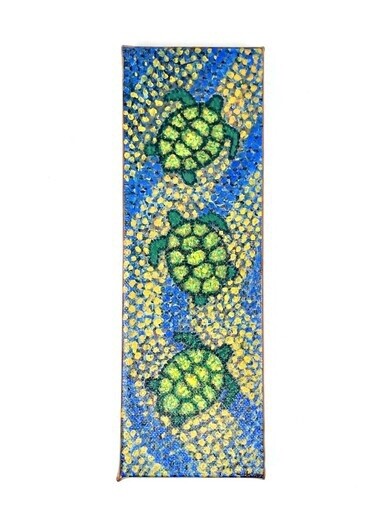 Tiny Turtle Trio Painting 3"x9"