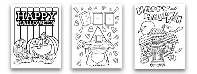 Free Print at Home 'Happy Halloween' Coloring Pages
