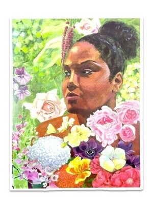 Art Print - Portrait of Woman in Garden - 8.5