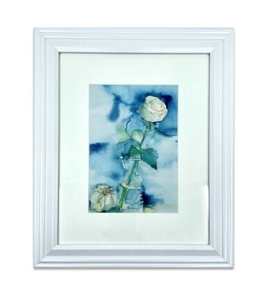 White Rose Blues Framed Print - 10