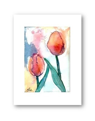 Tulips Original Watercolor Painting - 8