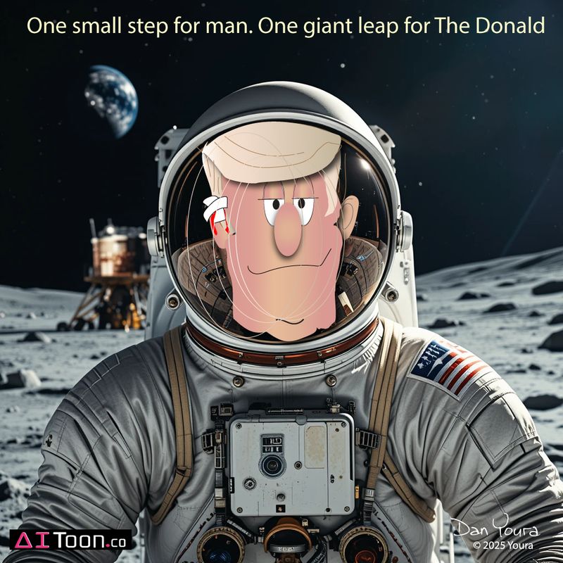 AIToon Trump Moon Walk