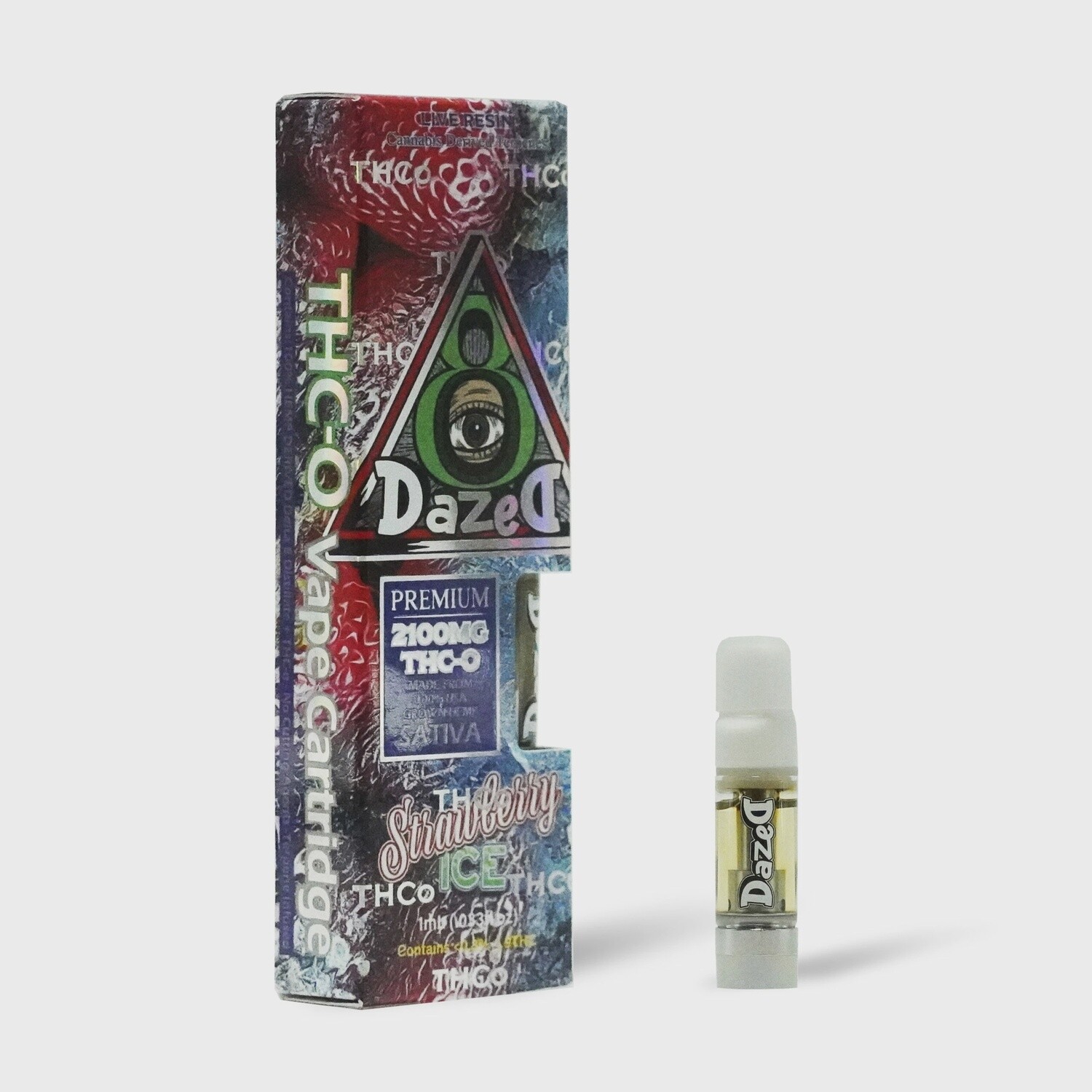 Dazed8 2.1g THC-O Live Resin Cartridge - Strawberry Ice