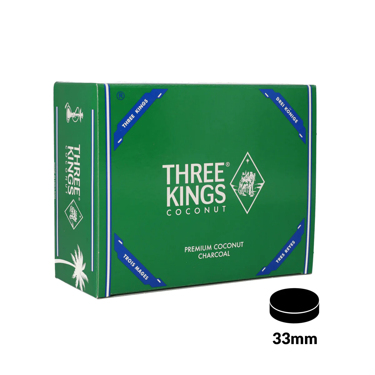 Three Kings Charcoal Hookah Coals | 33mm