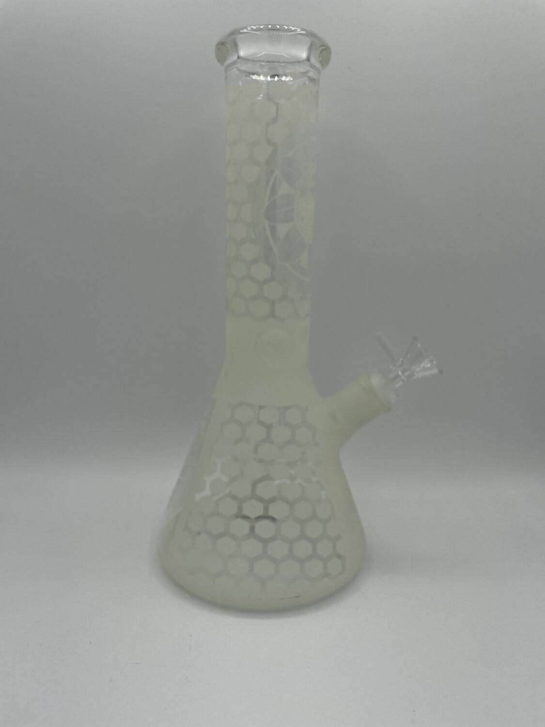 Ancient Honeycomb Glow in the Dark Beaker 12 inch Glass Water Pipe