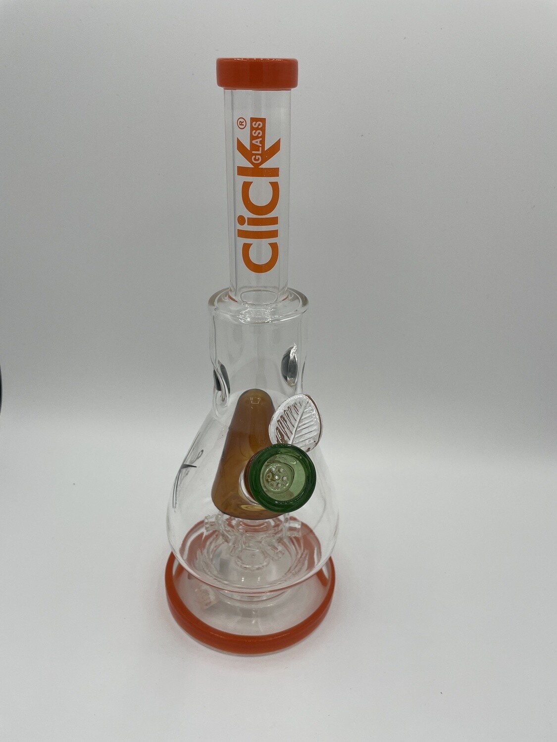 Click Glass Belly with Cone and Wheel Perc 12 inch Glass Water Pipe - Assorted Colors
