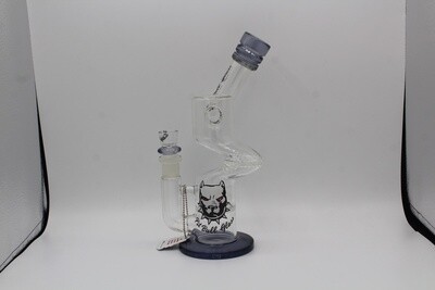Pitbull Side Mouthpiece with Double Disc Perc 10 Inch Glass Water Pipe - Assorted Colors