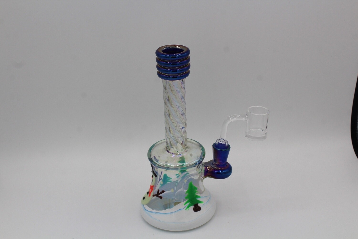 Electroplated Swirl Scenic 8 Inch Glass Water Pipe - Assorted Colors