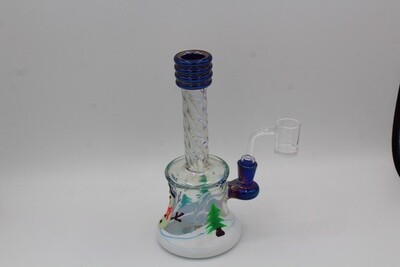 Electroplated Swirl Scenic 8 Inch Glass Water Pipe - Assorted Colors