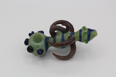 Full Worked Fire Horn Handpipe | 6 inch