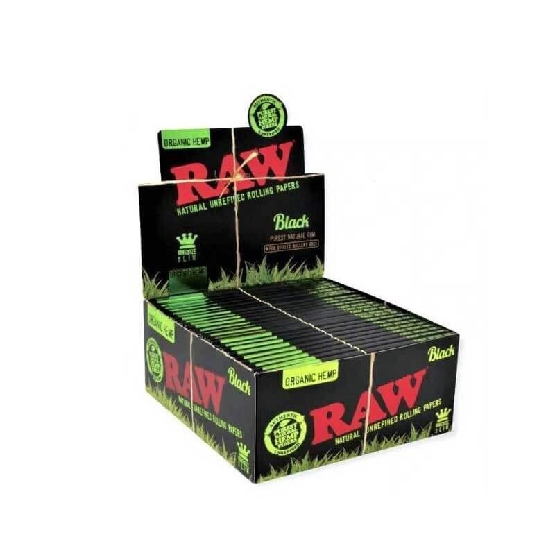 RAW Black Organic Hemp Rolling Papers | King Size Slim