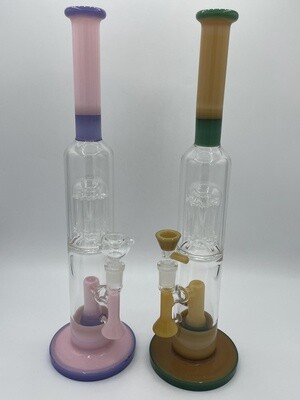 Full Colored Base & Tube with Tree Arm Perc | 14 inch | Assorted Colors