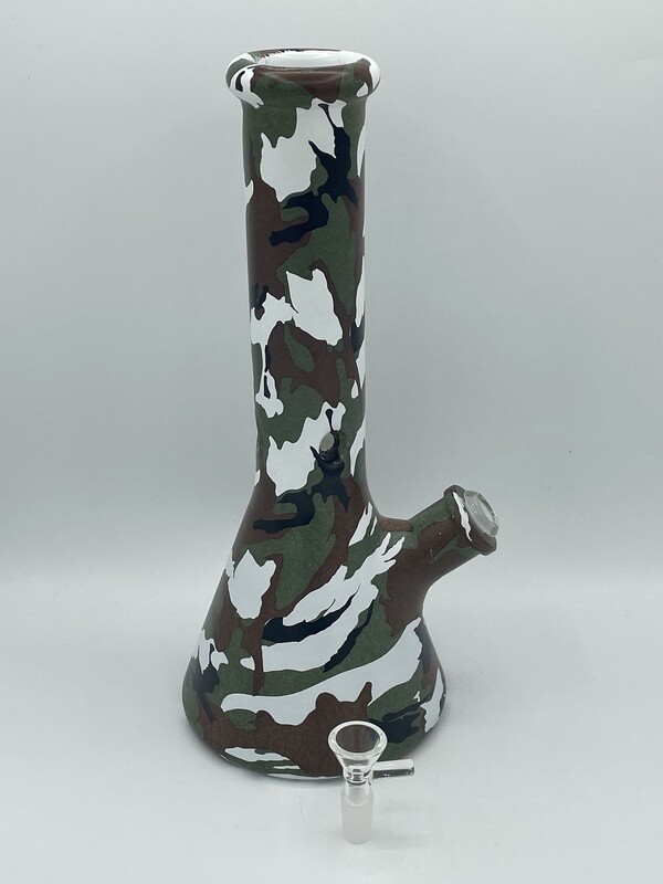 Camouflage 7mm Beaker 12" Glass Waterpipe