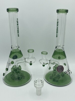 Click Glass Studded Beaker 11 Inch Glass Water Pipe - Assorted Colors