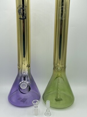 Hipster Full Electroplated 7mm Beaker 18 Inch Glass Water Pipe - Assorted Colors