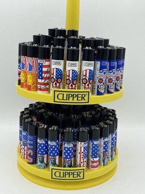 Raw & Clipper Combo Carousel Lighter | 144+12 Count Display | USA
