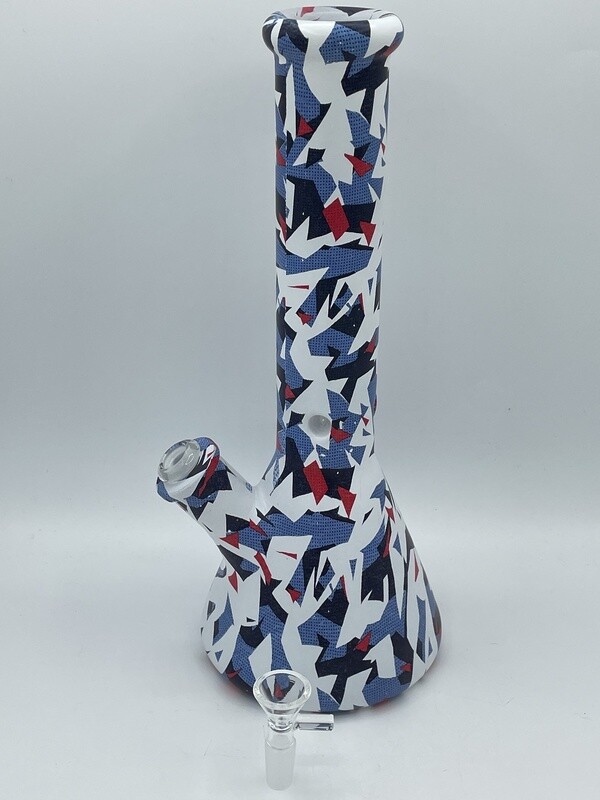 Water Print Glass Beaker Shattered Mirror | 14 inch