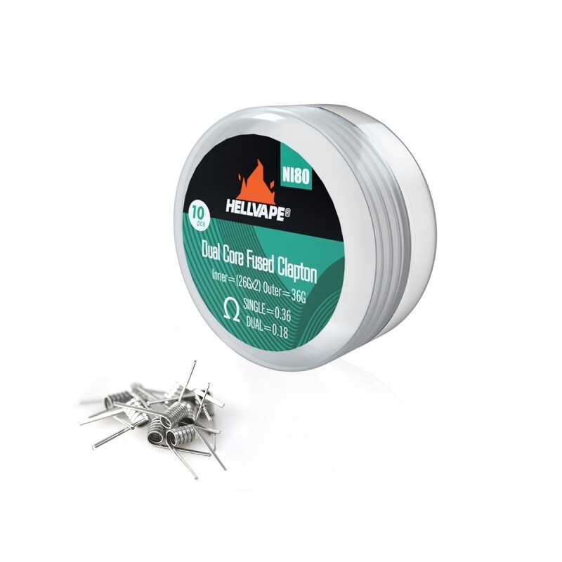 HellVape Ni80 Pre-Built Clapton Wire 10Pk, Design: Dual Core Fused