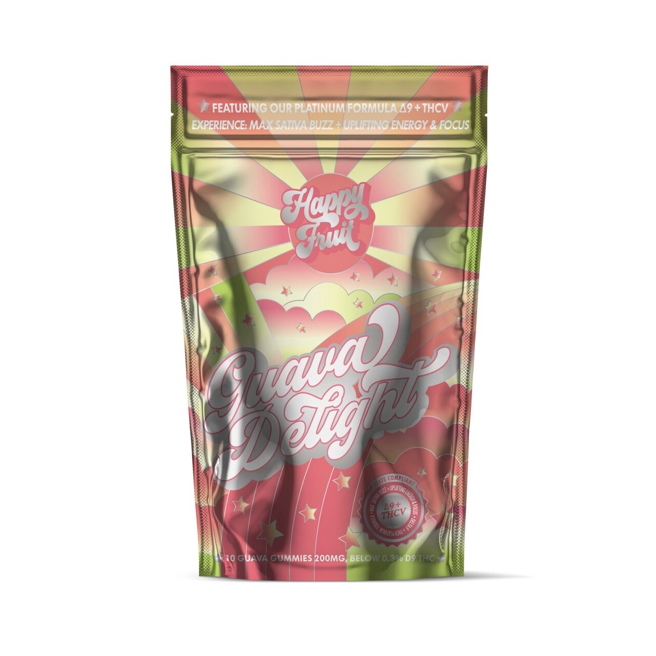 Happy Fruit Delta 9+THC-V 200mg Gummies, Flavor: Guava Delight