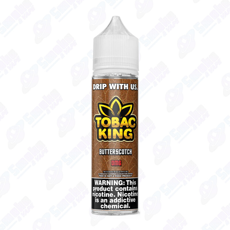 Tobac King by Candy King 60mL - Single Bottle, Nicotine Strength: 00mg, Flavor: Butterscotch