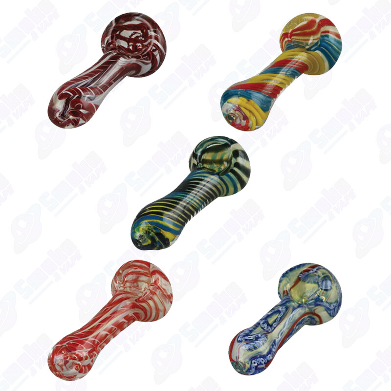 Color Swirl 3.25in Spoon Hand Pipe - Assorted Colors