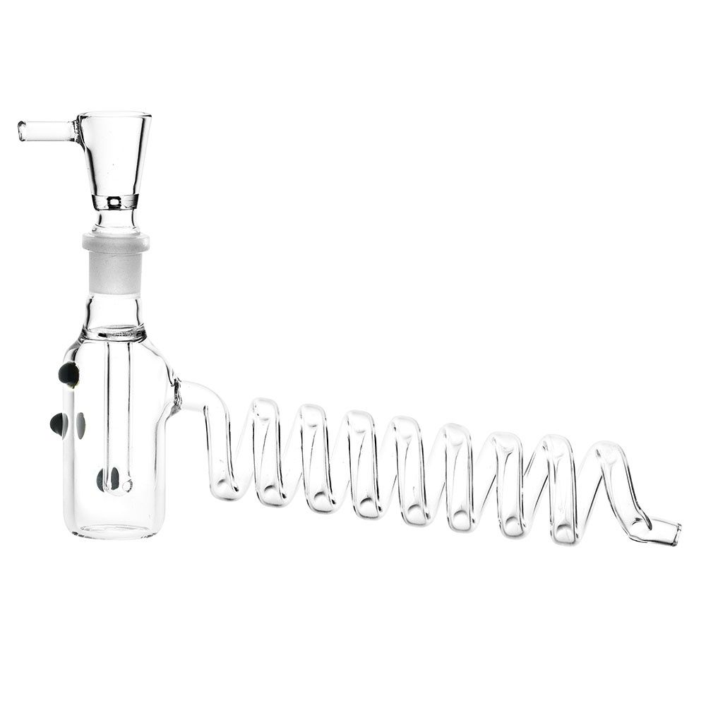 Curly Coil Bubbler Style 8" Glass Waterpipe 14mm F - Colors Vary