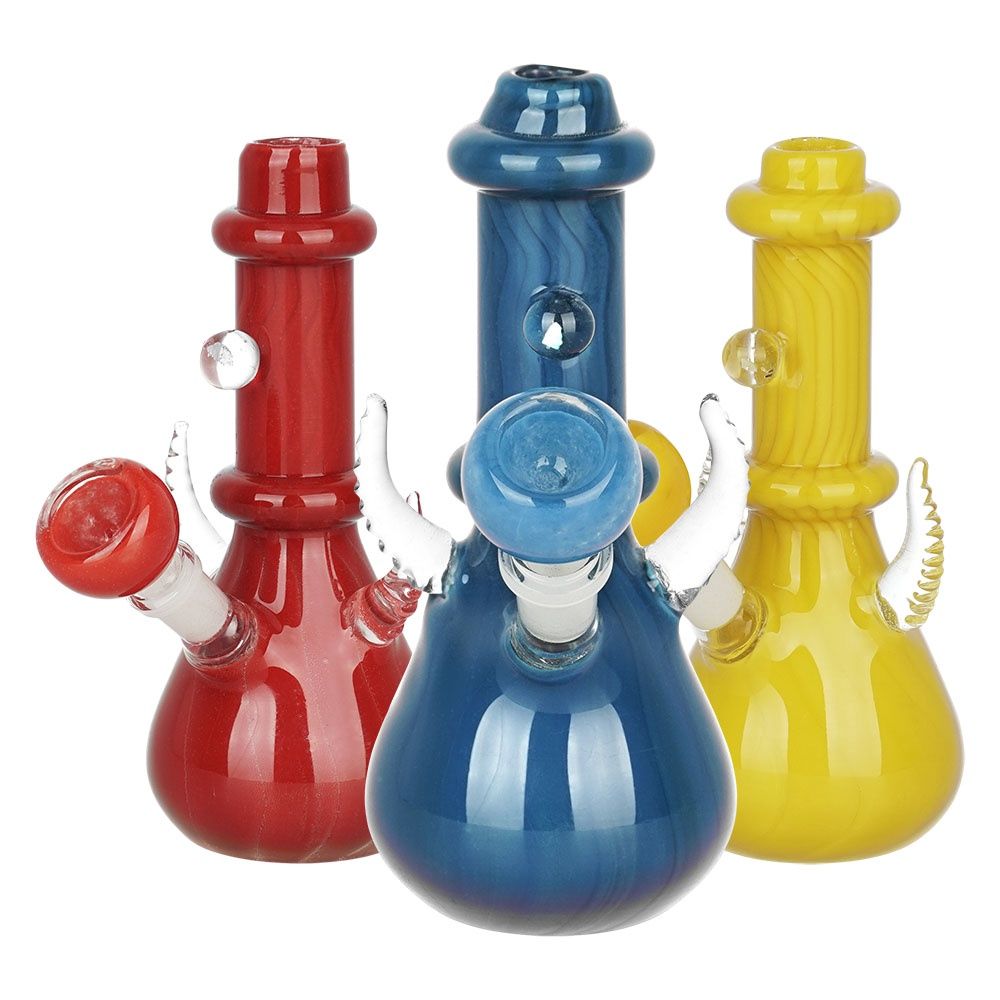 Mini Horns Opal 5" Glass Waterpipe 10mm F - Assorted Colors