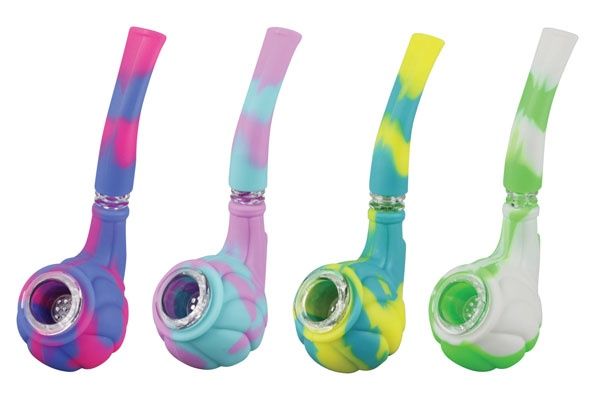 Ode to Tradition Silicone Hand Pipe | Glass Bowl | 5.5" | Colors Vary