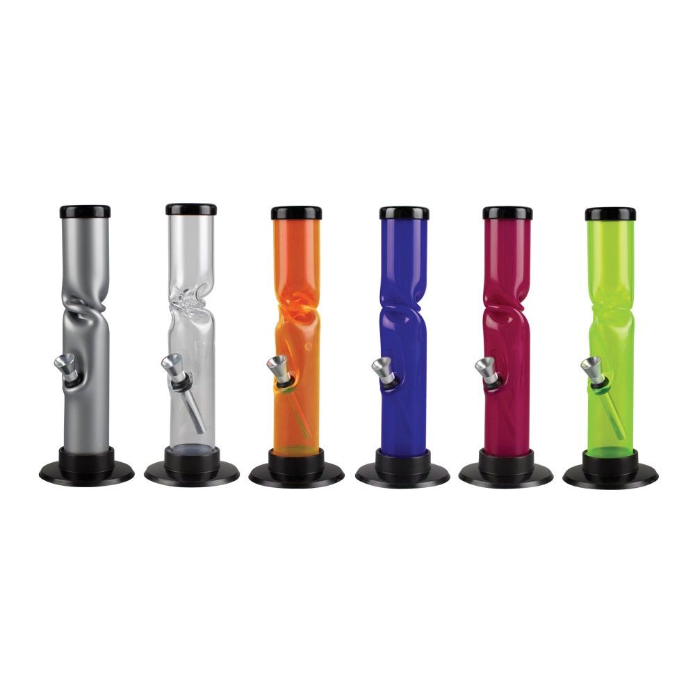 Twist Ice Catch Straight 9" Acrylic Waterpipe - Colors Vary