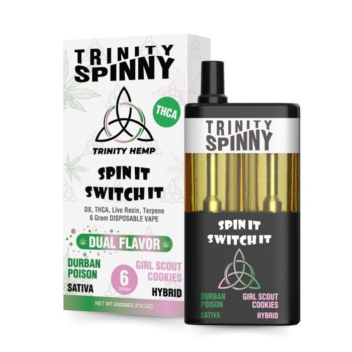 Trinity Hemp Spinny 6g Disposable, Strains: Durban Poison/Girl Scout Cookies