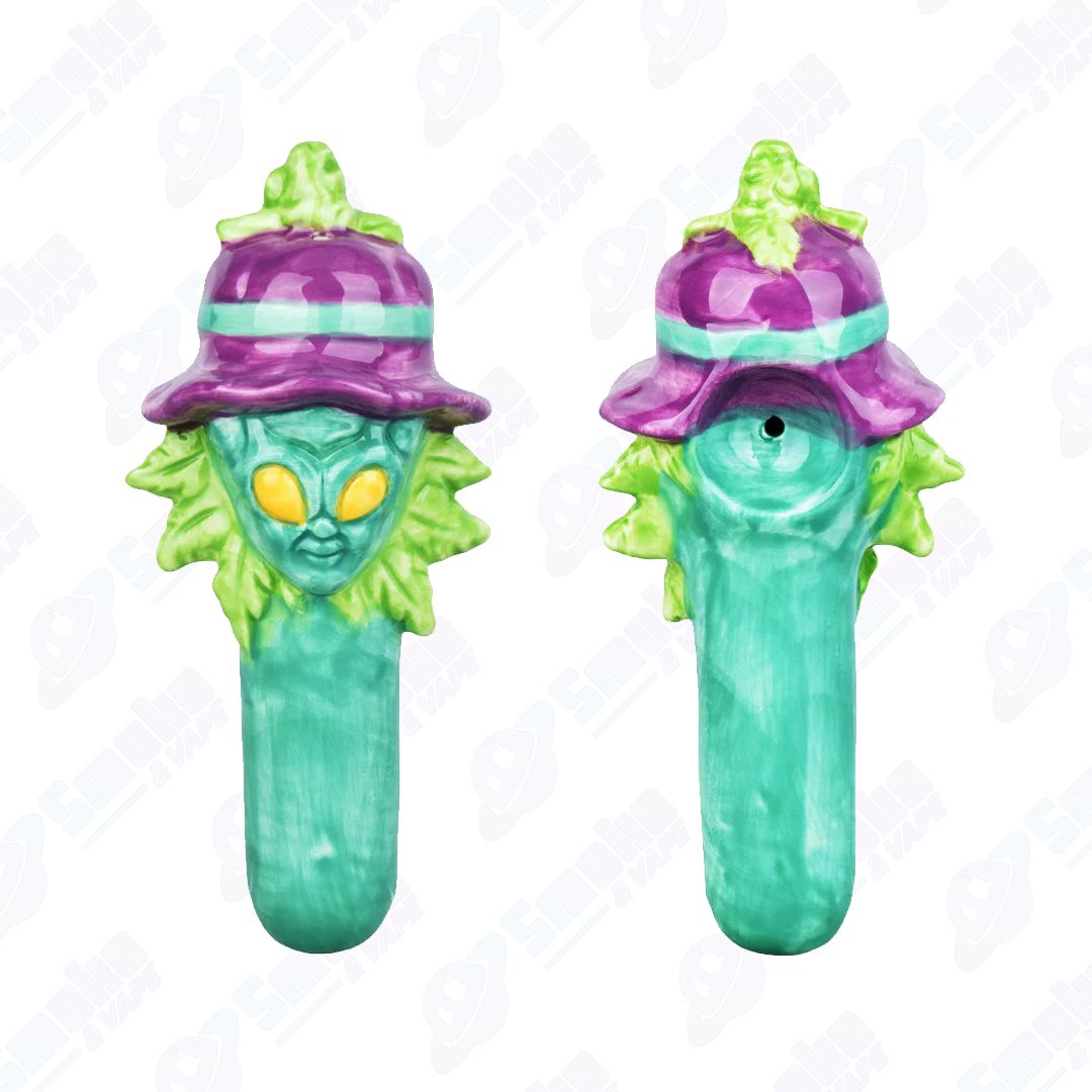 Zooted Alien Ceramic Spoon Pipe - 5.75“