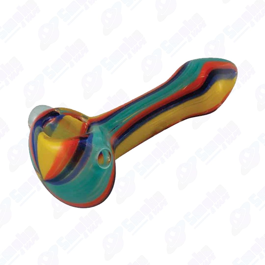 Circus Tent 4" Multicolored Glass Hand Pipe