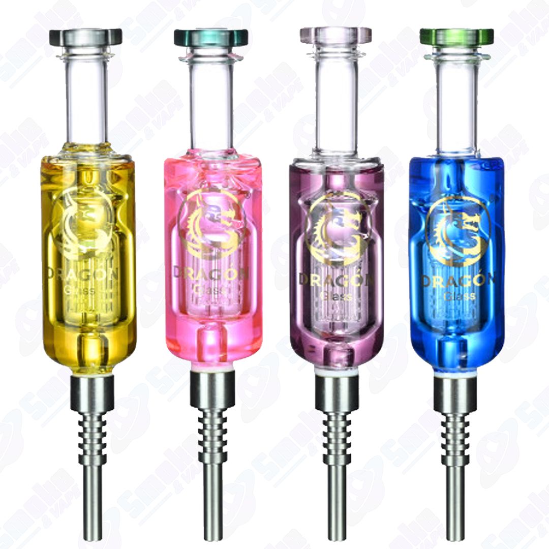 DRAGON 6"  Jellyfish Perc Glycerin Nectar Collector W/ Titanium Tip - Asst. Colors