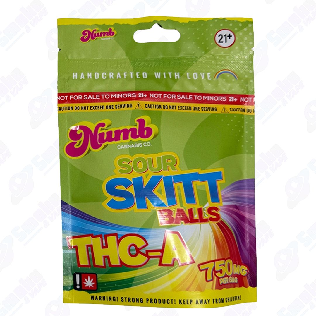 NUMB THCA SKITT BALLS – 750mg Bag, Flavor: Sour