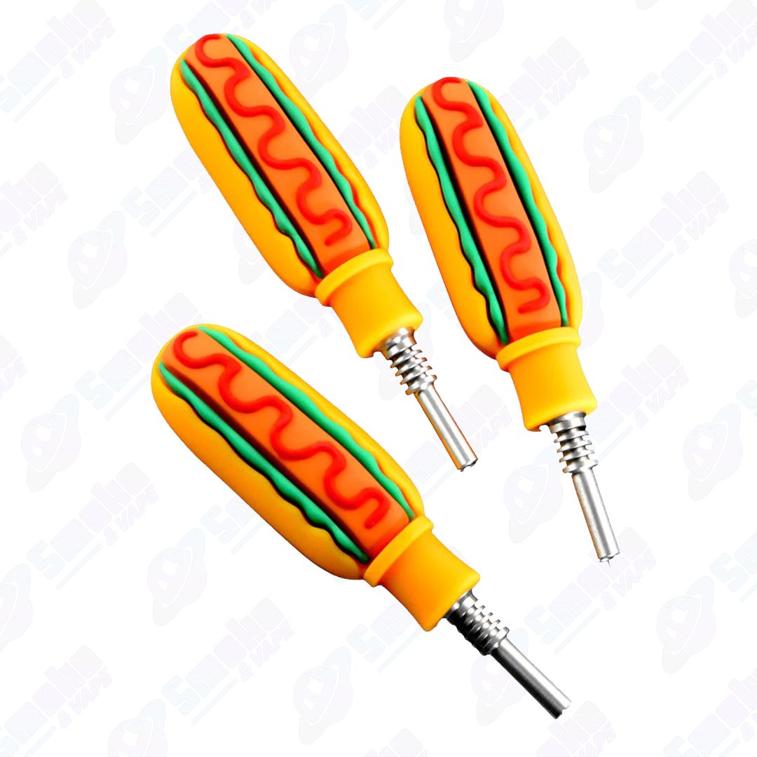 Silicone Hot Dog Nectar Collector w/ Titanium Nail