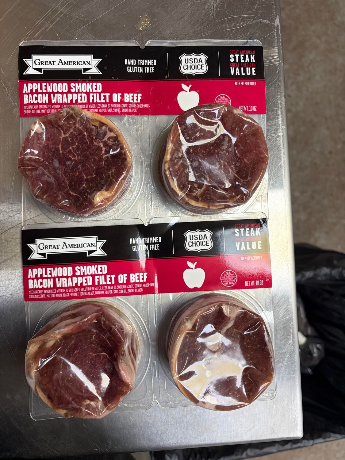 2 packs Bacon wrapped Fillet Mignon  Pickup May 15th & 16th