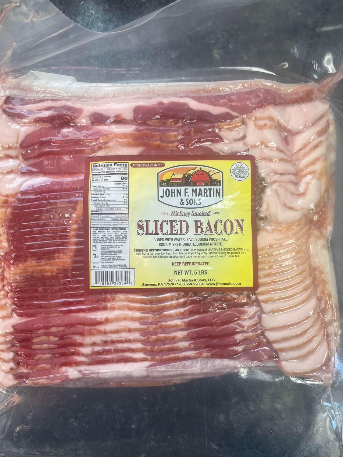 15 lb case John Martin  Bacon   Pickup  March 27th & 28th