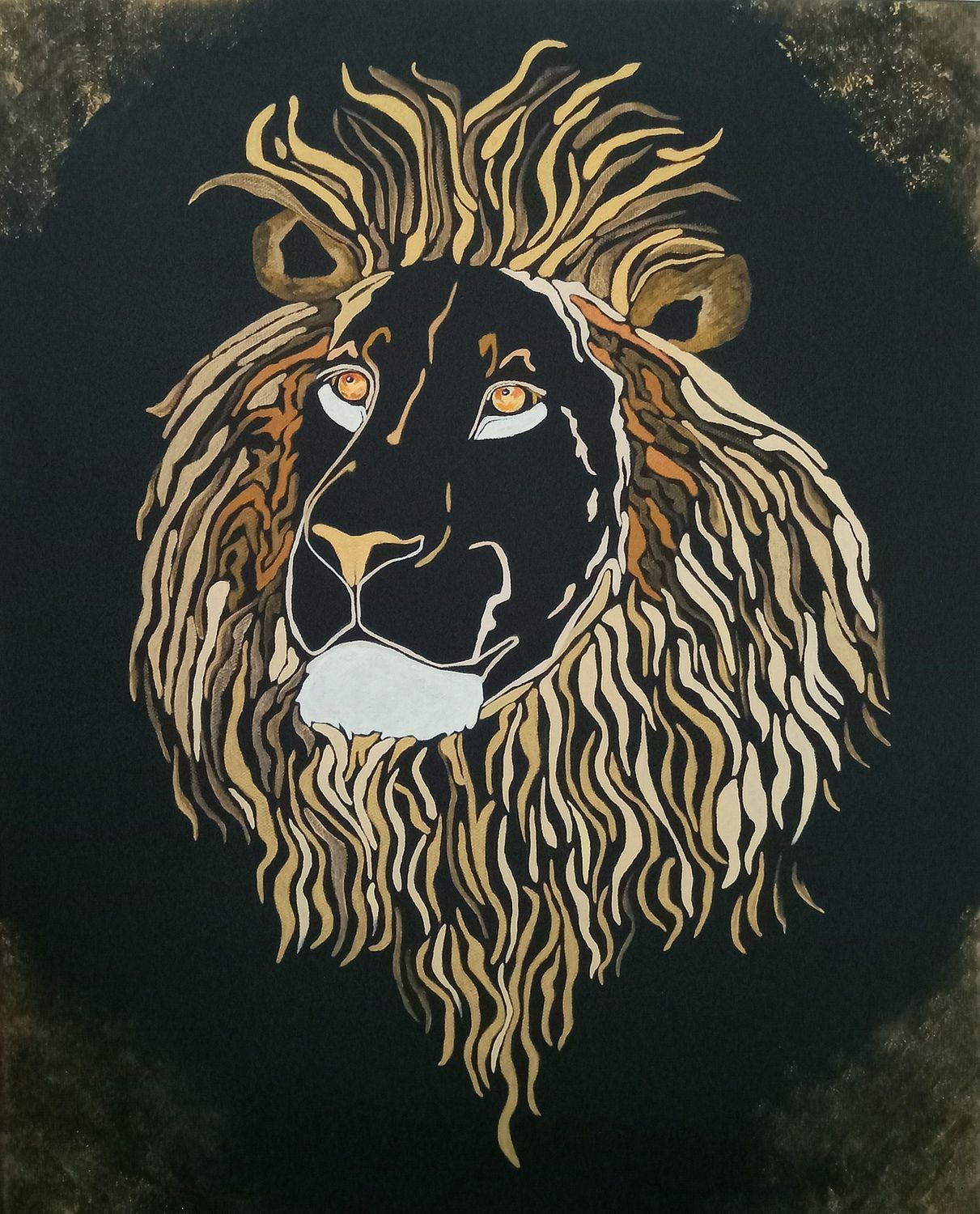 Crown Lion 16 x 20 Original Canvas
