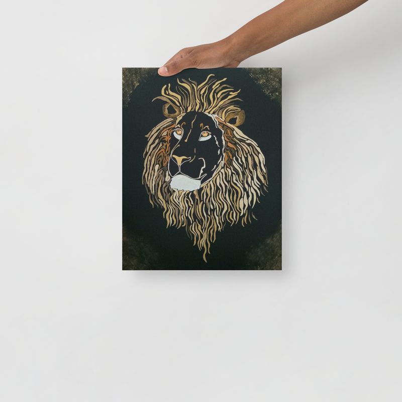Crown Lion Thin Canvas Print 11 x 14