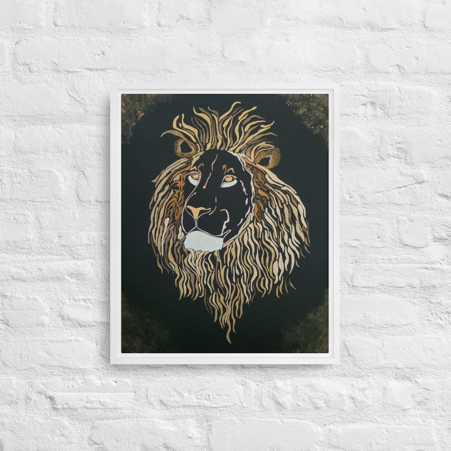 Crown Lion Framed Canvas Print 16 x 20
