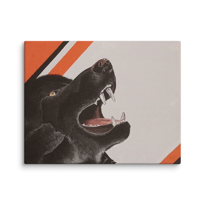 Midnight Wolf 14 x 11 canvas print (1) individuals