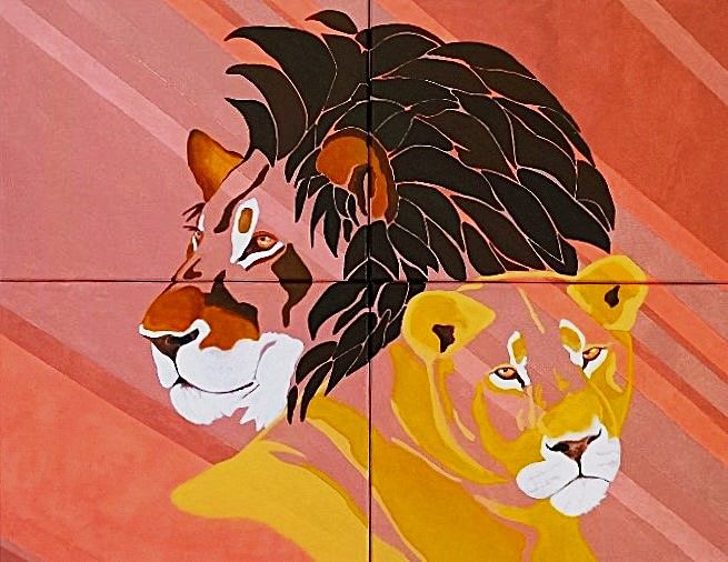 Bonding of Strength 28 x 22 Original 4set Canvas