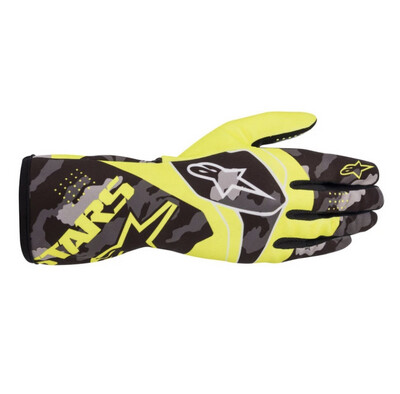 GANTS ALPINESTARS TECH 1 RACE V2 CAMO JAUNE FLUO NOIR