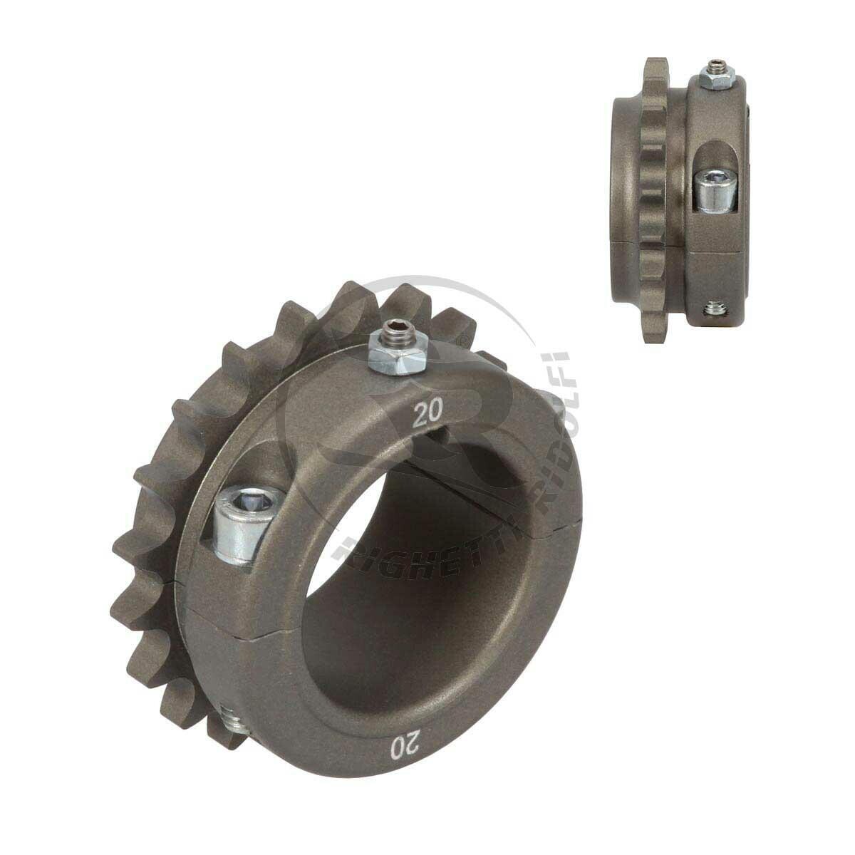 COURONNE ALUMINIUM 428-Z20 a Z24 Ø50mm - ALLIAGE ALUMINIUM ERGAL - CLAVETTE 8mm - POIDS NET : 315gr