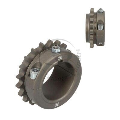 COURONNE ALUMINIUM 428-Z25 a Z230 Ø50mm - ALLIAGE ALUMINIUM ERGAL - CLAVETTE 8mm - POIDS NET : 315gr