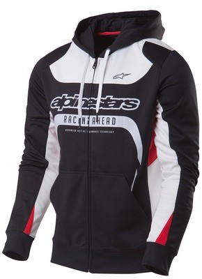 SWEAT ZIPPE - SESSION FLEECE ALPINESTARS NOIR/BLANC