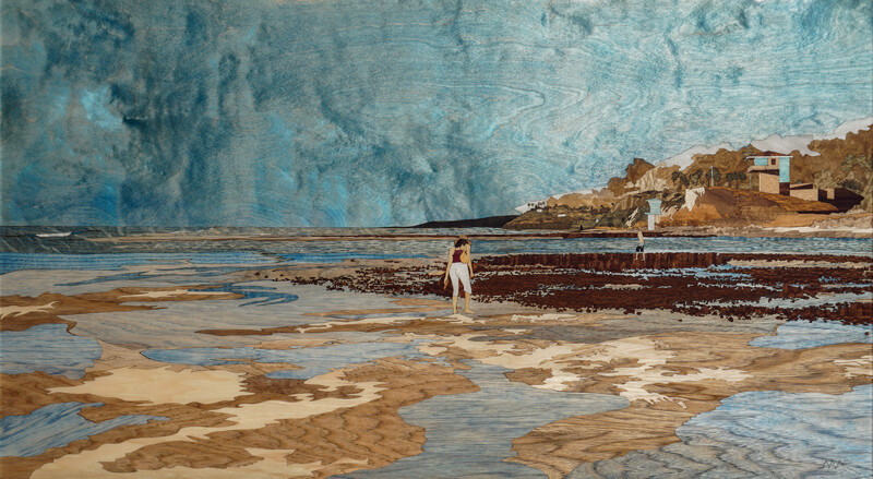 &quot;Cardiff By The Wooden Sea&quot; 6 of 6 Aluminum Print (27.5&quot;H x 45&quot;L x .75&quot;D)