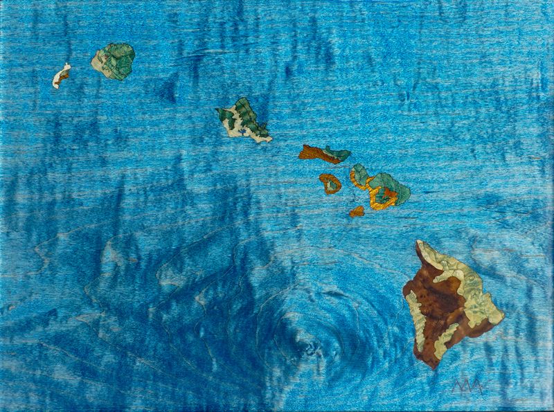 &quot;Hawaiian Chain of Wood&quot; Aluminum Print (9&quot;H x 12&quot;L x .75&quot;D)